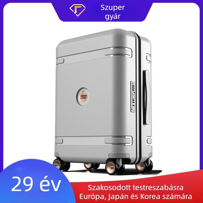 Személyre szabott teleszkópos bőrönd – kemény burkolat, matt felület, jelszavas zár, kézipoggyász, ABS+PC, 20/24/28 hüvelyk