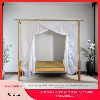 Régi stílusú háztartási pamut géz szúnyogháló egyajtós kivitelben, vastagabb szövésű, porvédő megoldás kollégiumi ágyakhoz