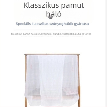 Régi stílusú háztartási pamut géz szúnyogháló egyajtós kivitelben, vastagabb szövésű, porvédő megoldás kollégiumi ágyakhoz