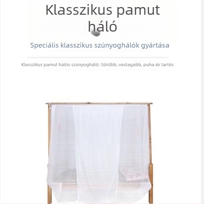 Régi stílusú háztartási pamut géz szúnyogháló egyajtós kivitelben, vastagabb szövésű, porvédő megoldás kollégiumi ágyakhoz