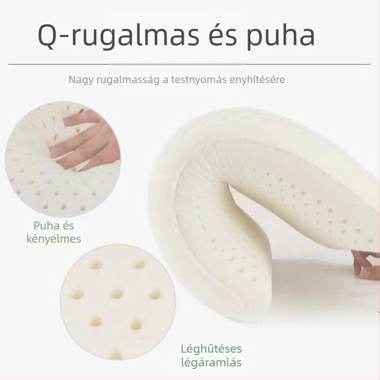 Természetes latex nyaki párna – egyedi, alacsony profilú, felnőtteknek
