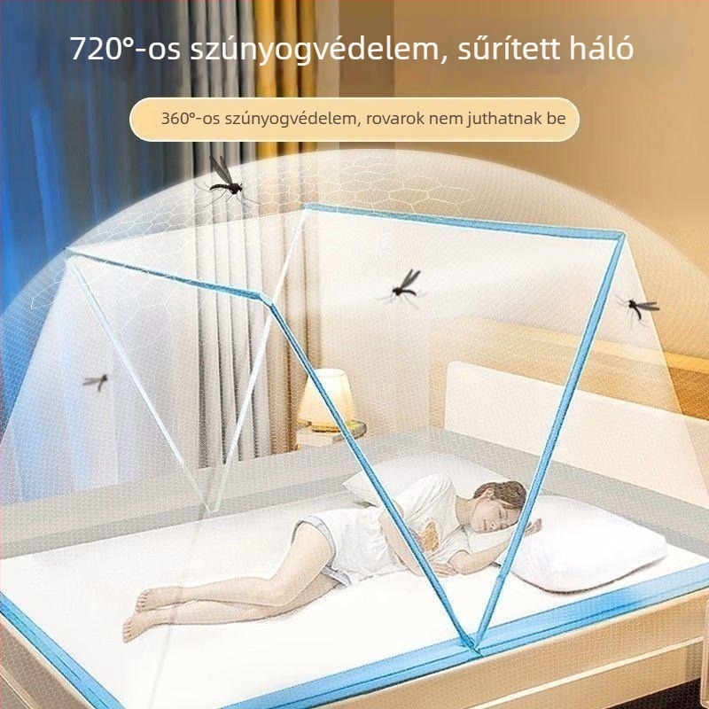 Emeletes ágyhoz használható szúnyogháló, szerelést nem igényel, kihúzható és összecsukható