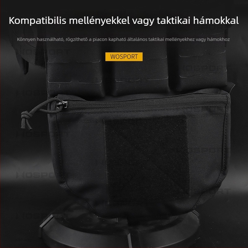 WOSPORT Kültéri taktikai mellény JPC/CPC, mellkasra akasztható kiegészítő táska FC, nagy alsó zseb, egyszínű