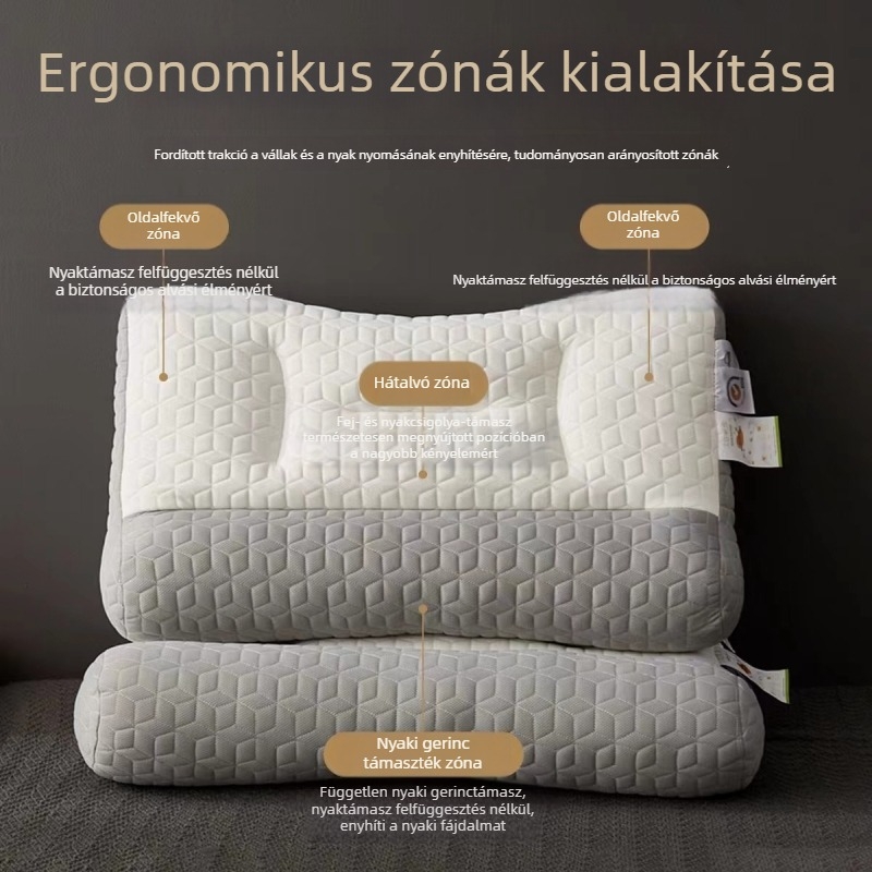 Latex nyaki trakciós párna a nyaki támasztáshoz – egyszemélyes alvópárna masszázshoz és nyaki kényelemhez