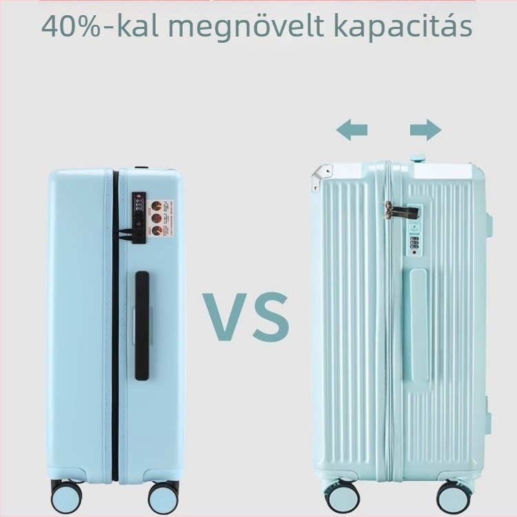 20 hüvelykes utazótáska nagy kapacitással, vastag héj, univerzális kerekek, csendes, ABS+PC, USB-port, kombinációs zár