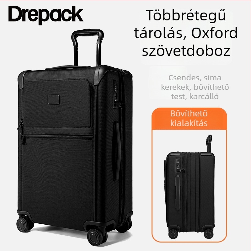 Nagy kapacitású Oxford vászon utazótáska, gördíthető, uniszex, üzleti út, TSA zár