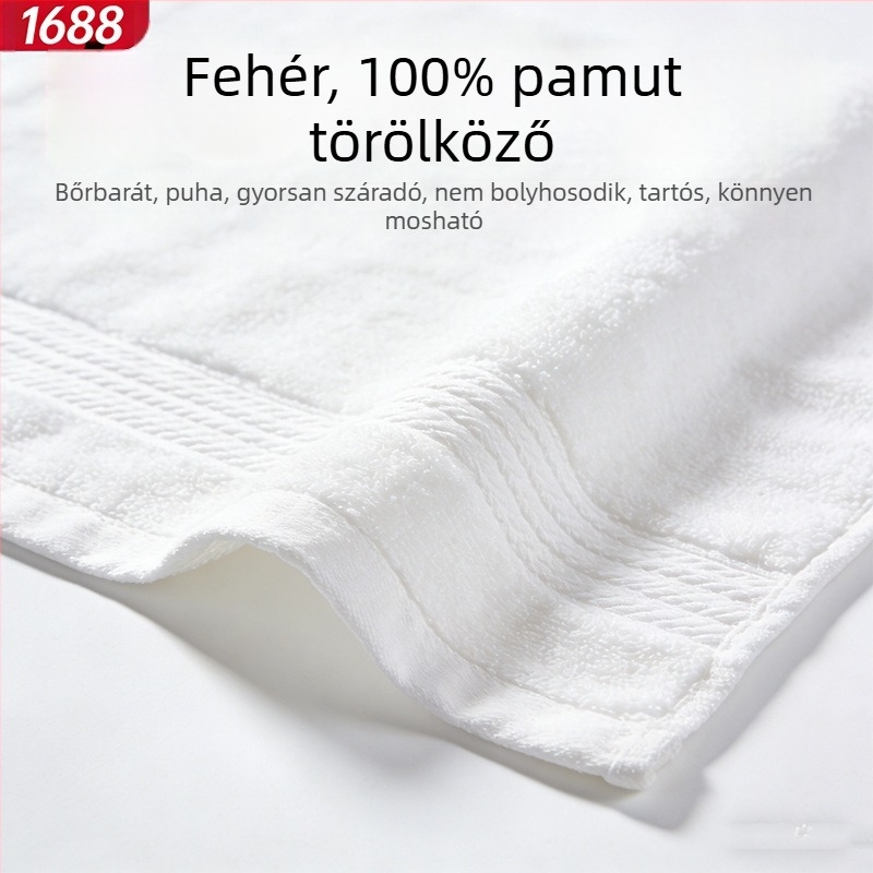 Pamut háromrészes készlet szállodákhoz és vendégházakhoz – fehér törölközők, GSM 500, kevesebb szöszölődés, logó hímzés lehetséges