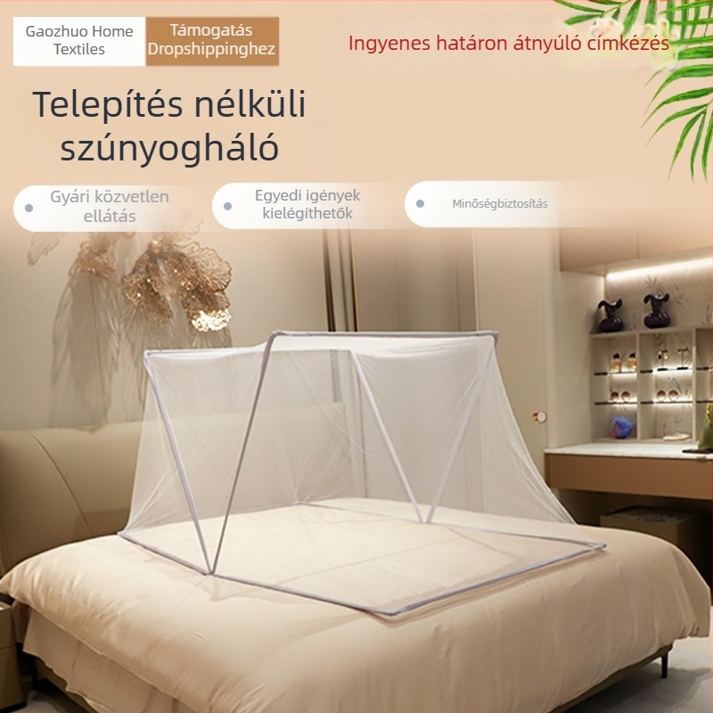 Összehajtható szúnyogháló hálószobába, telepítés nélkül, hordozható