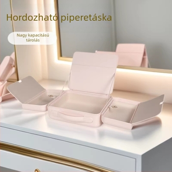 2025 Új hordozható kozmetikai táska nőknek, friss utazási stílus, nagy kapacitás, többszintes rekeszek
