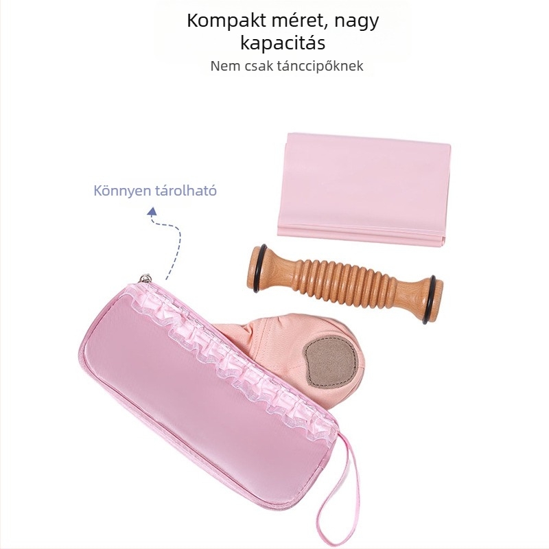 Tánccipő tároló táska cipzáras hálós zsebbel, logóval ellátott gyerekeknek készült kis táska