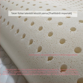 Hullámos latex nyakpárna, 90% természetes latex, minden évszakra, cipzárral, gépben mosható, magasság 5–10 cm, súly 1,0–1,5 kg