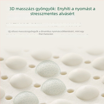 Természetes latex párna, légáteresztő nyaki masszázs párna, téglalap alakú, magasság 5–10 cm, súly 1–2 kg, kötött huzat, latex-tartalom több mint 90%, felnőtteknek