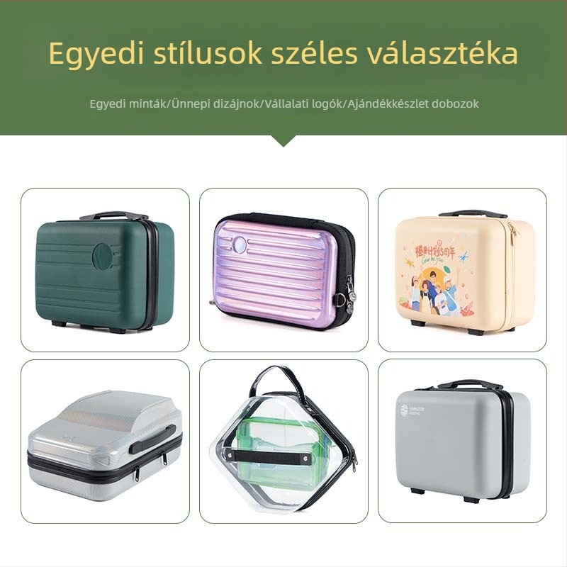 Retro macaron dizájnh sminktáska, kis utazási tároló, 14 colos sminkes doboz