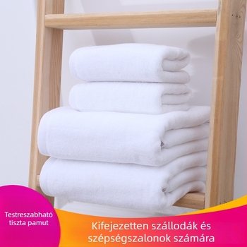 Pamut hotel-törölköző, vastag fehér, nagy méret, hímzésre kész