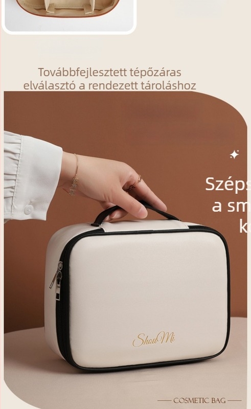 Nagy kapacitású női kozmetikai táska utazáshoz, hordozható, könnyű lux