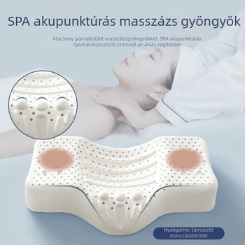 Latex nyaki párna a nyak támogatására, állítható magasság 5–10 cm, téglalap alakú, alvást segítő, eredeti termék