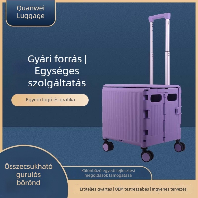 Összecsukható, hordozható bőröndkocsi - multifunkcionális háziállatos, bevásárláshoz és kempingezéshez