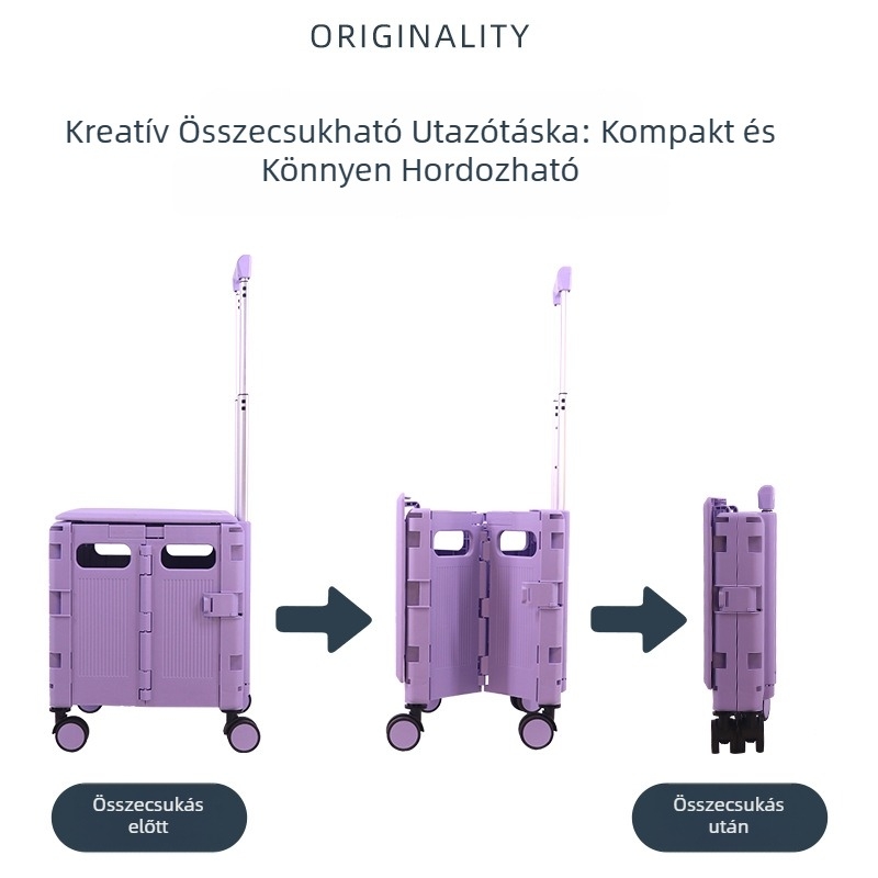 Összecsukható, hordozható bőröndkocsi - multifunkcionális háziállatos, bevásárláshoz és kempingezéshez