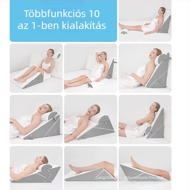 Ágyhoz és kanapéhoz készült háttámla párna, nagy deréktámasz, memóriahabos töltet, pamut huzat