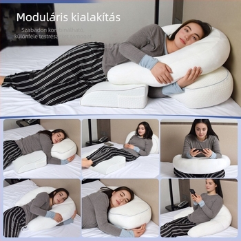 Memóriahabos teljes testű párna jacquard kötésű huzattal, hosszú terhességi párna a lábak és a hát támogatásához