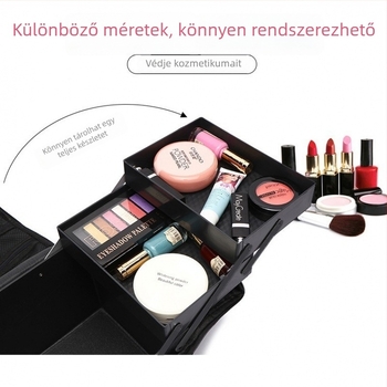 Szakmai sminktáska, hordozható, nagy kapacitású, többszintes tároló a manikűrhöz, fodrászathoz és tetoválás eszközökhöz, kozmetikai szervező.