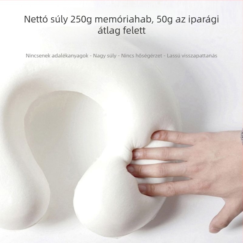 Memóriahabos U-alakú nyakpárna, karikatúra Siámi macska dizájnnal, utazáshoz és irodába