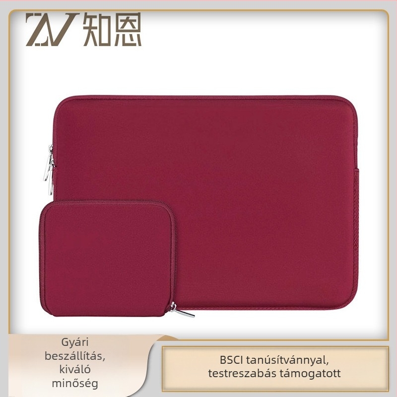 Személyre szabott neoprenes laptop táska készlet, méretek 13/14/15 hüvelyk, egyszínű, logónyomás elérhető