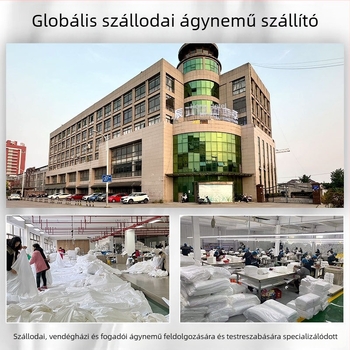 Szállodai párna poliészter töltettel, 100% pamut huzattal, téglalap alakú, fehér