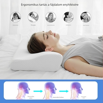 Pillangó alakú memóriahabos párna a nyaki támaszért, magasság 5–10 cm, magja 0,5–1 kg, szállodákba, panziókba és otthoni használatra