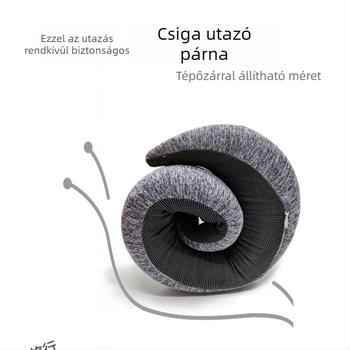 Memóriahabos U-formájú nyakpárna irodai és utazási célokra, hordozható, mosható, csigaformájú dizájn