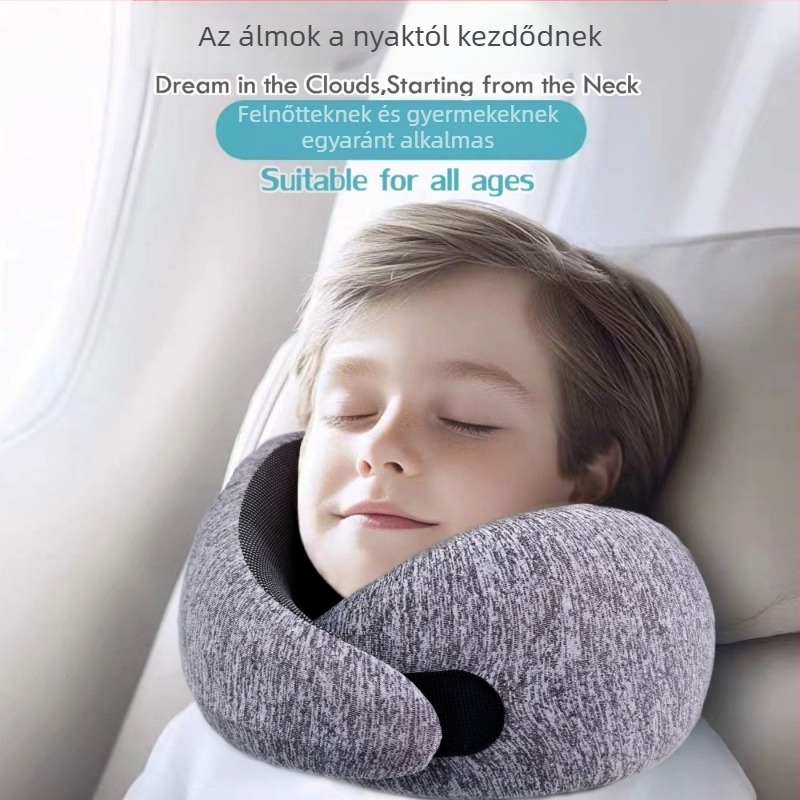 Memóriahabos U-formájú nyakpárna irodai és utazási célokra, hordozható, mosható, csigaformájú dizájn