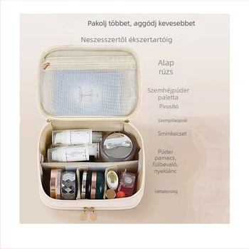 Női kozmetikai táska, 2025-ös új modell, hordozható, nagy kapacitású, utazáshoz kozmetikumok és ecsetek tárolására