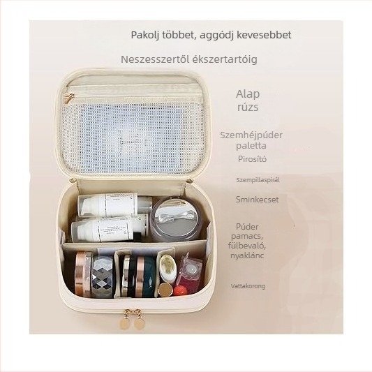 Női kozmetikai táska, 2025-ös új modell, hordozható, nagy kapacitású, utazáshoz kozmetikumok és ecsetek tárolására