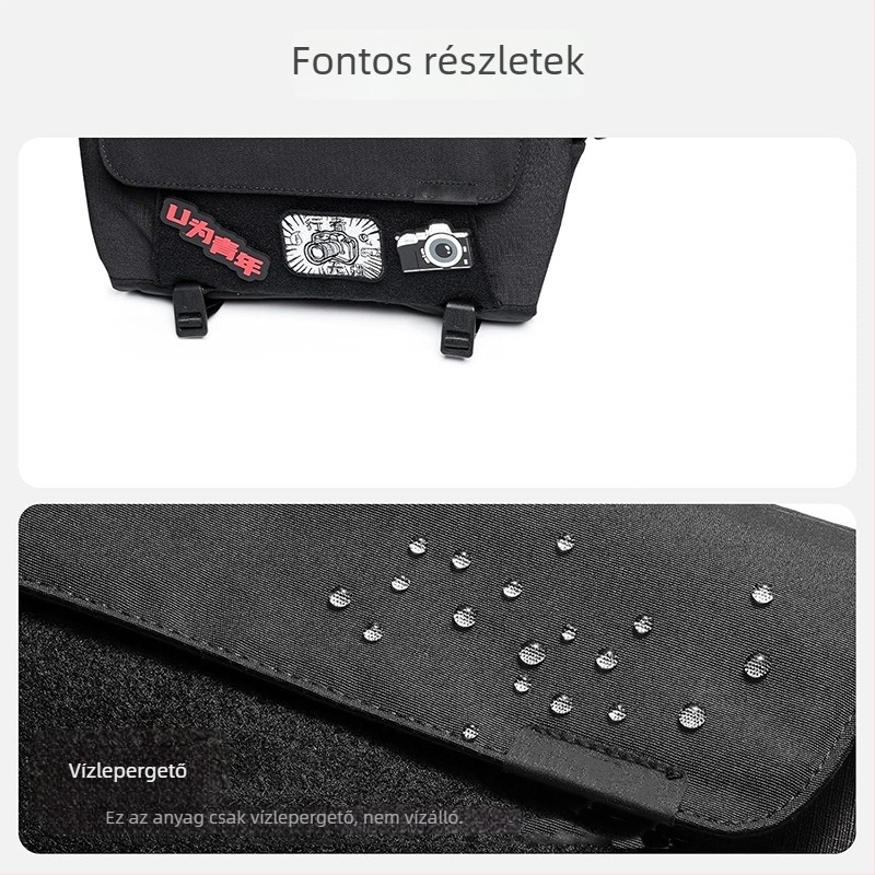 Kényelmes keresztpántos táska tükör nélküli kamerákhoz, tárolórekesszel, Canon/Fuji kompatibilis, sokoldalú vállon hordható fotótáska