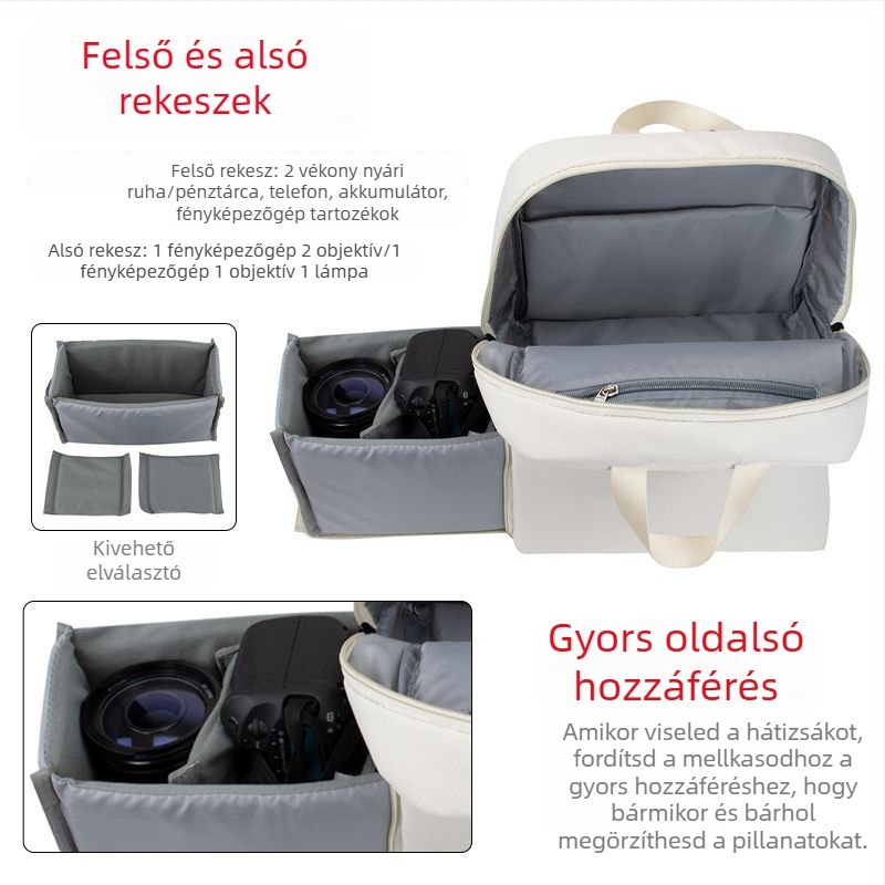 Canon DSLR hátizsák kültéri fotózáshoz, multifunkcionális, nagy kapacitású
