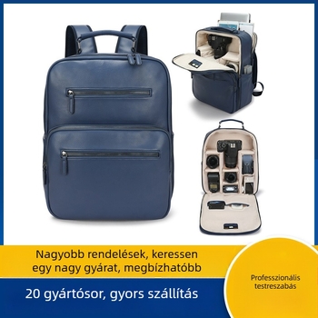 DSLR fényképezőgép hátizsák, vízálló PU bőrrel, nagy kapacitású, kültéri fotózáshoz