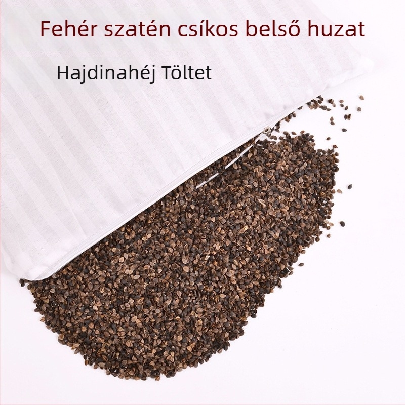 Hajdinával töltött párna fehér szatén belső huzattal, egy személyes használatra