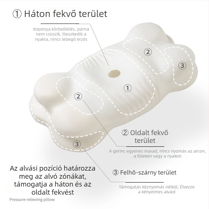 Memóriahabos felhő párna nyaki támogatással, oldalsó alvásra, felnőttek és gyerekek számára, egyedi formájú