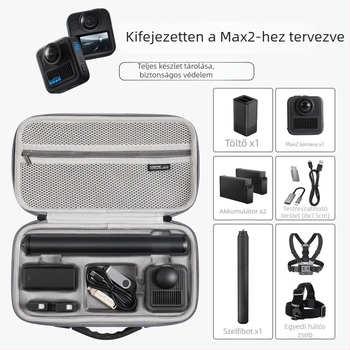 GoPro MAX2 Tároló Táska Panorámás Kamera Készlethez és Védő Doboz Kiegészítők
