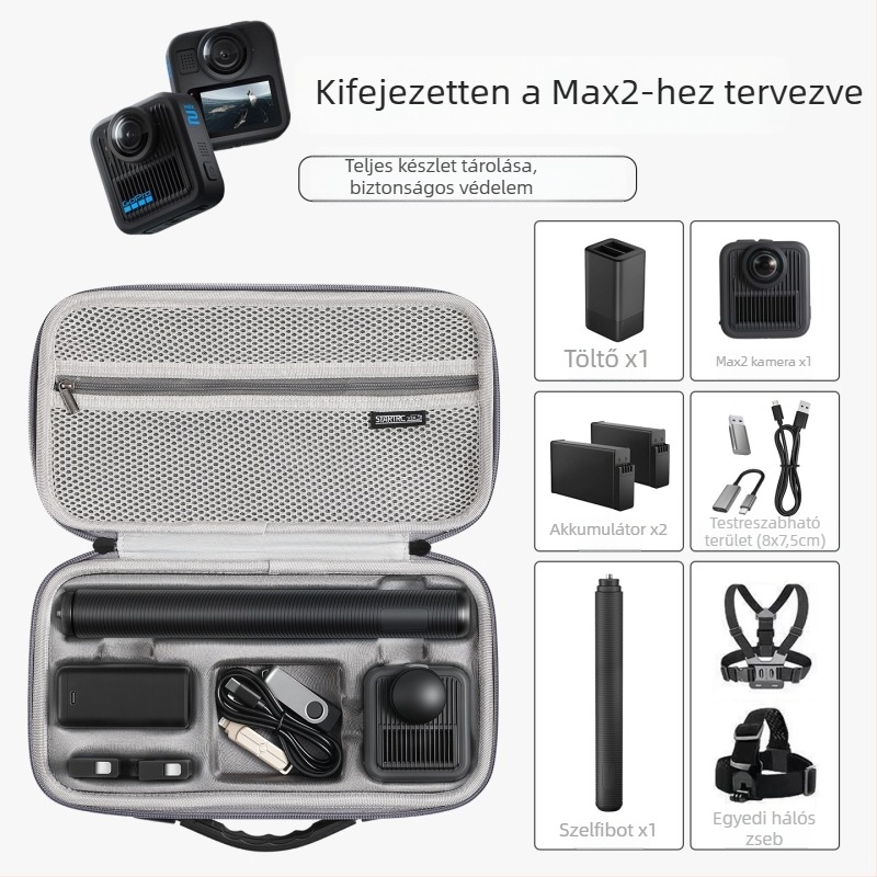 GoPro MAX2 Tároló Táska Panorámás Kamera Készlethez és Védő Doboz Kiegészítők