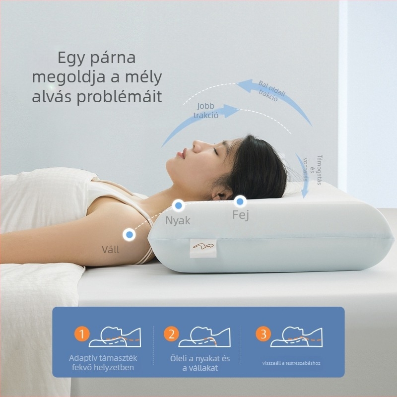 Memóriapárna lassú visszatéréssel a mély alváshoz, antibakteriális, A osztály, nyaki támasz, téglalap alakú mag