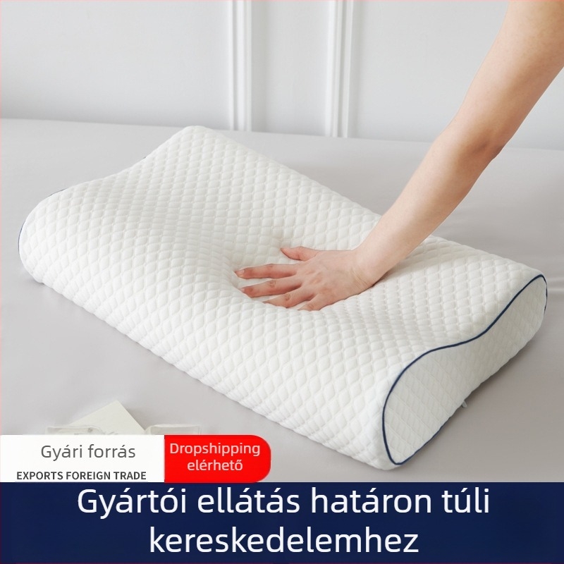 Lassú rebound memóriahabos párna a nyaki támaszért, téglalap alakú, alkalmas egyágyas vagy kétszemélyes ágyhoz