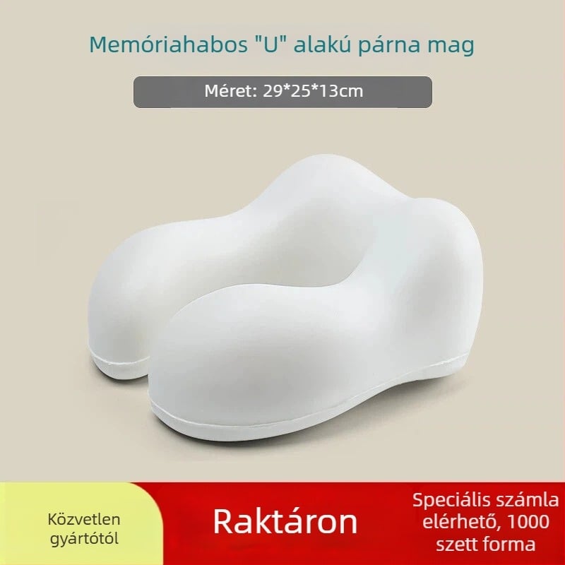 U alakú memóriahabos nyakpárna utazáshoz, repülőgépre és vonatra