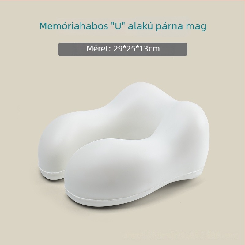 U alakú memóriahabos nyakpárna utazáshoz, repülőgépre és vonatra
