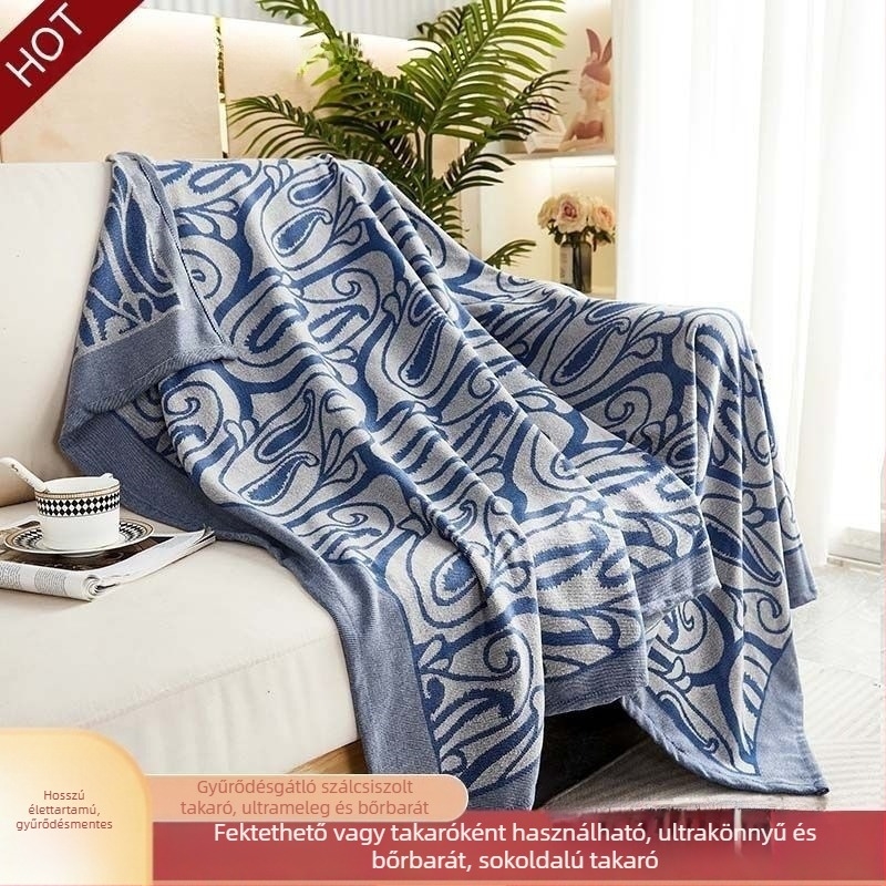 Első osztályú repülőgép kabinában használható fleece takaró, gyűrődésmentes, ultra-puha, vastag, 490 g