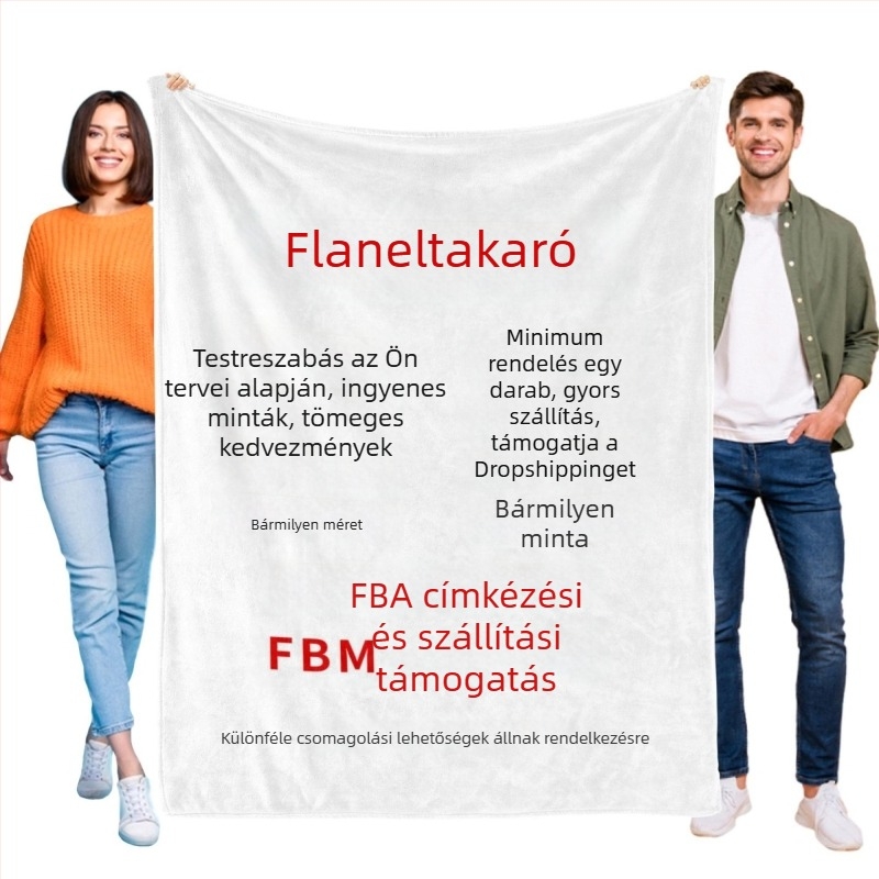 Személyre szabott flanel takaró rajzfilm motívummal – prémium, egész éves használatra