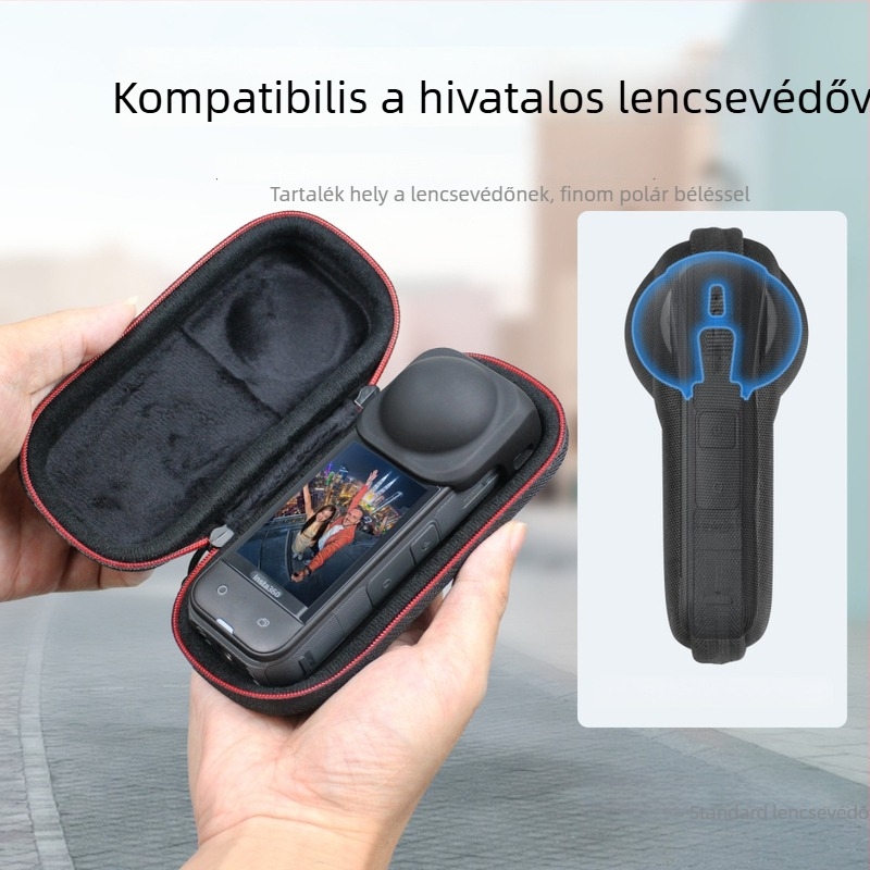 SYMIK védőtok Insta360 X5/X4-hez velúr belsővel