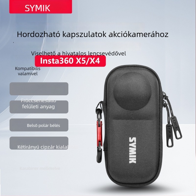 SYMIK védőtok Insta360 X5/X4-hez velúr belsővel