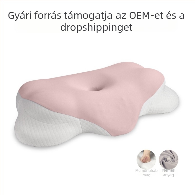 Felhő alakú nyaki gerincet támogató párna memóriahab töltettel és Ice Silk hűtő huzattal