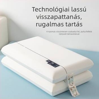 Memóriahab párna magja nyaki támasztásra – felnőttek, uniszex, téglalap alakú, magasság 5–10 cm, tömeg 1,0–1,5 kg, mély alvás, lassú visszaalakulás